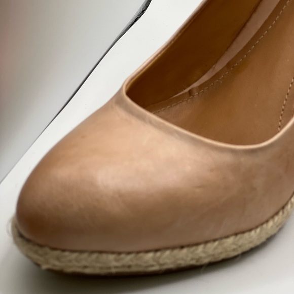 SCHUTZ ESPADRILLE WEDGE NATURAL LEATHER GORGEOUS HEELS. Size 10 brand new no box - Picture 5 of 6